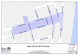 Map of free wifi area in Napier CBD